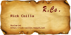 Rick Csilla névjegykártya